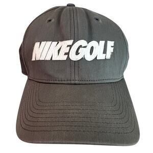Nike Golf One Size Hat Cap Black White Mens Unisex Sports Athletic Adjustable